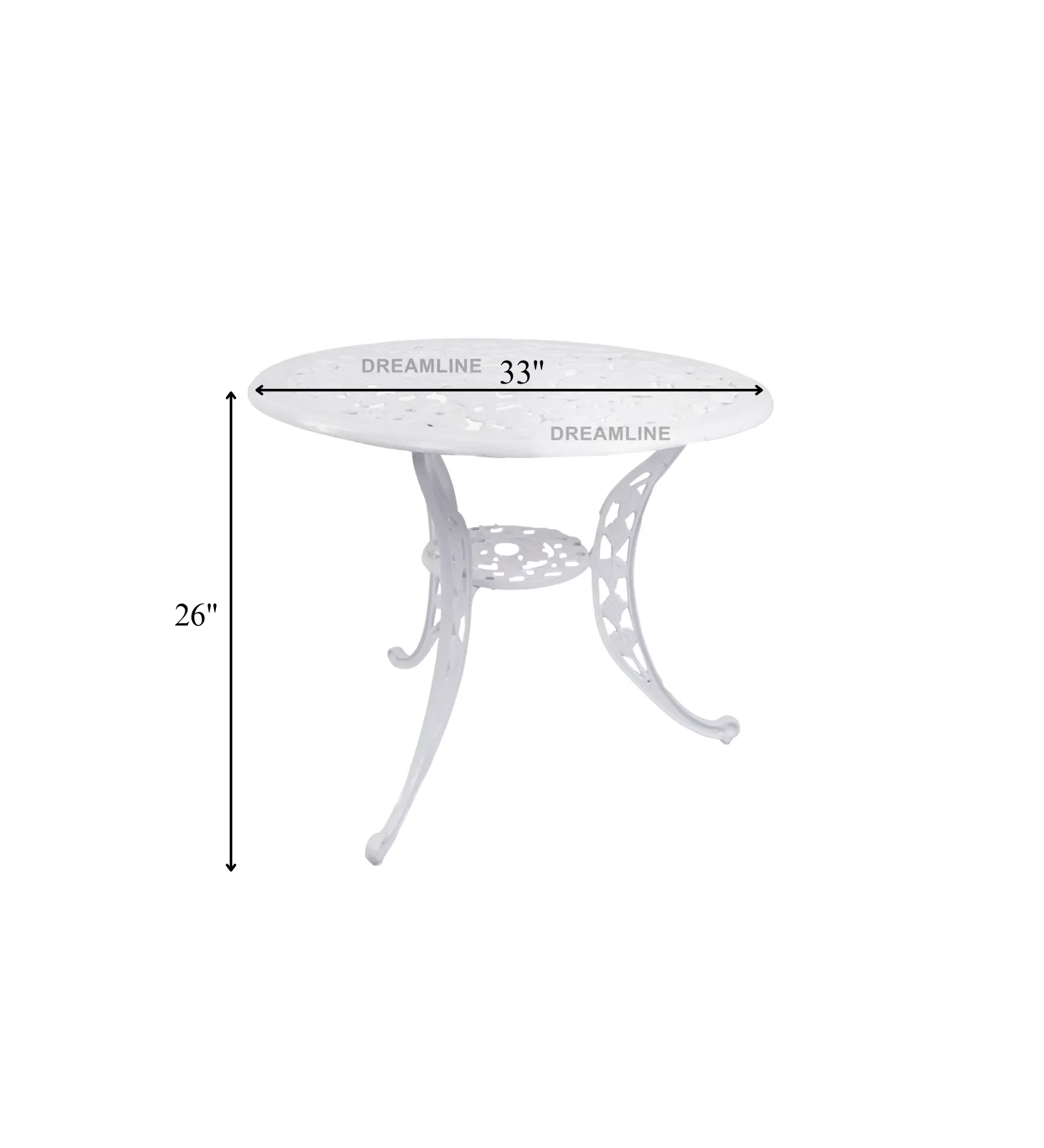 Rahel Cast Aluminium Garden Patio Seating 3 Chair and 1 Table Set