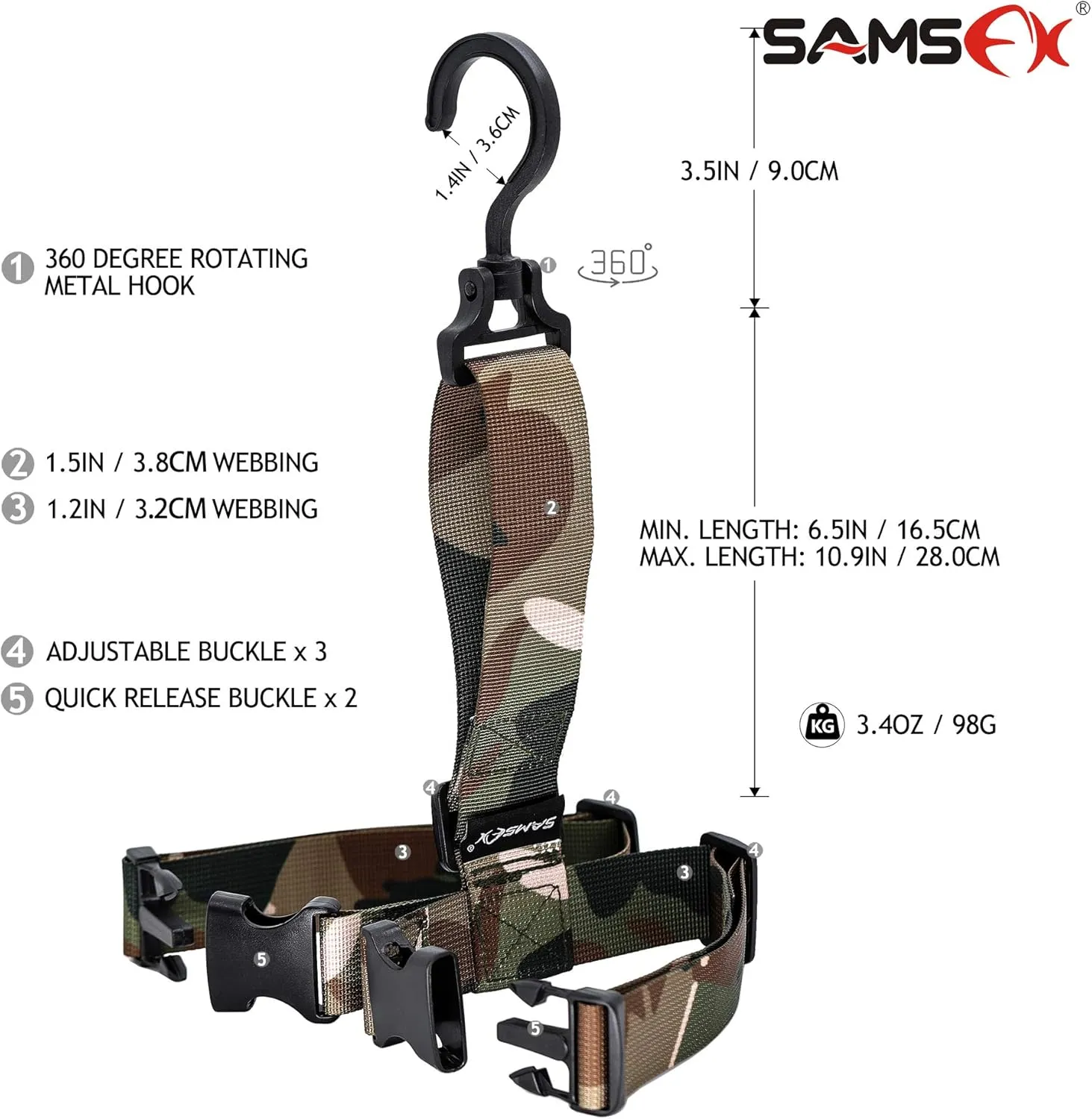 SAMSFX Fishing Wader Boot Hanger Adjustable Strap for Storage Drying