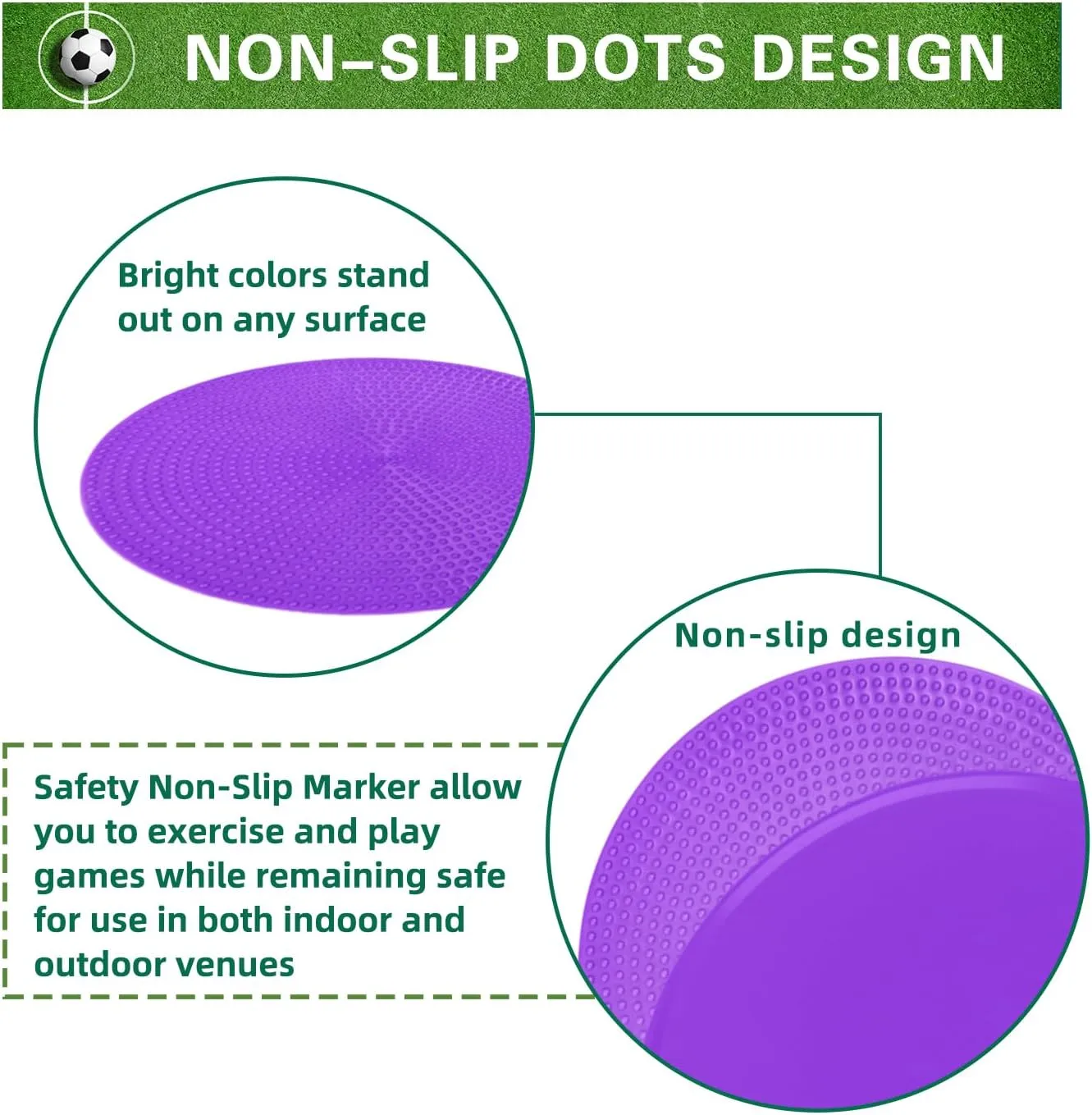 Spot Markers 4.72 Inch 9Inch Non Slip Rubber Floor Markers Flat Field Cones Poly Dots for Soccer Basketball Sports Speed Agility Training and Drills