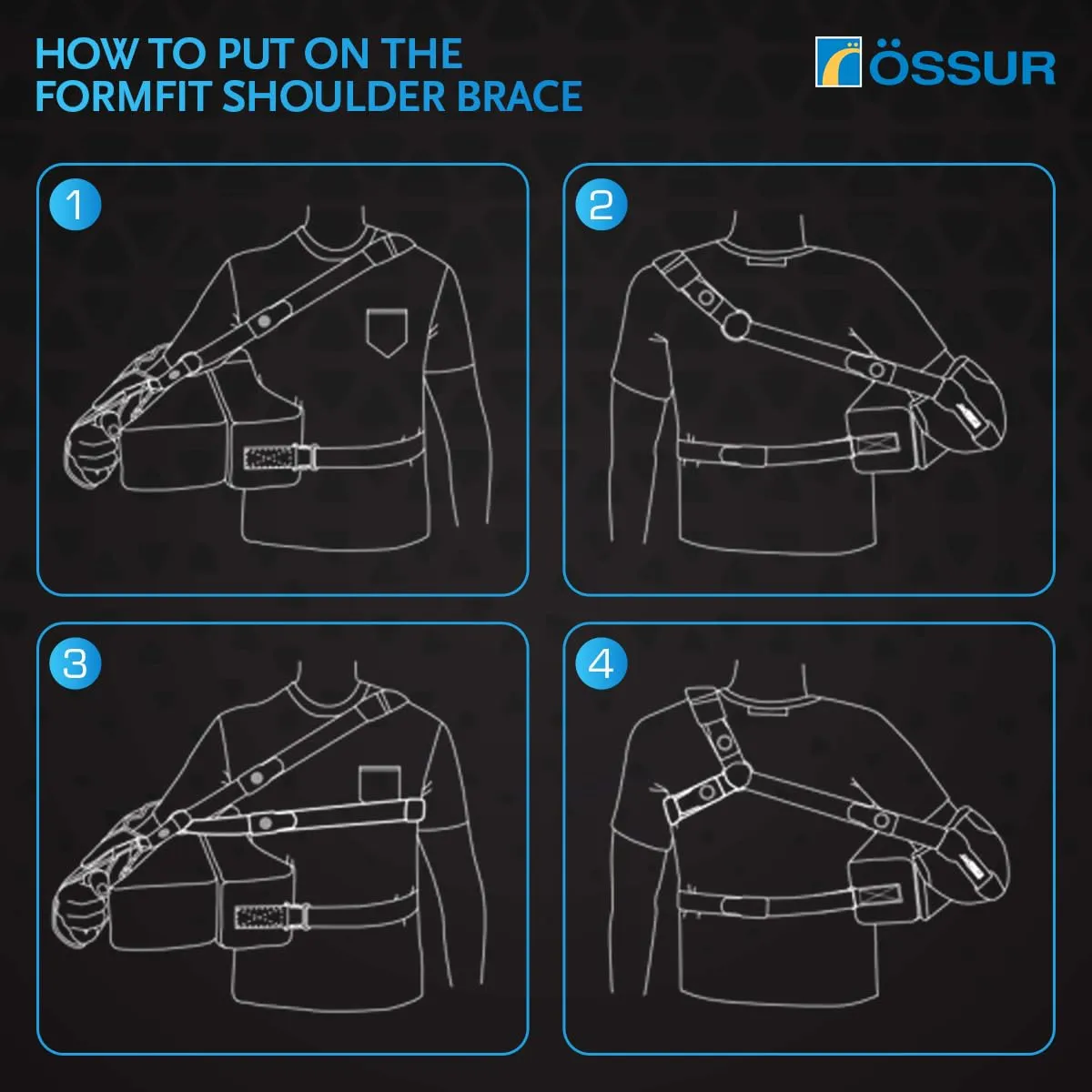 ssur Formfit Shoulder Brace with Abduction - Adjustable Support for Injury Recovery, Rotator Cuff, Labrum Tear, & Pain Relief - Orthopedic Solution for Men & Women - Shoulder Stabilizer (Regular)