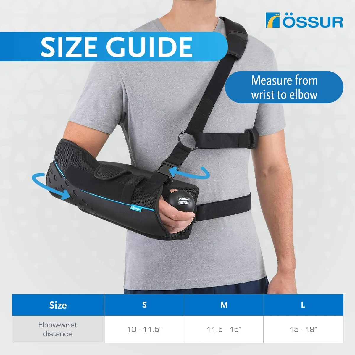 ssur Formfit Shoulder Brace with Abduction - Adjustable Support for Injury Recovery, Rotator Cuff, Labrum Tear, & Pain Relief - Orthopedic Solution for Men & Women - Shoulder Stabilizer (Regular)
