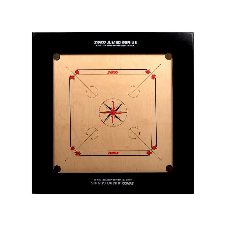 Synco Jumbo Genius Full size Carrom Board, 5X2 border