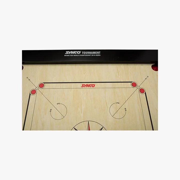 Synco Tournament Carrom Board 20mm ( Includes Synco Genius for Players coin set and Signature Striker )