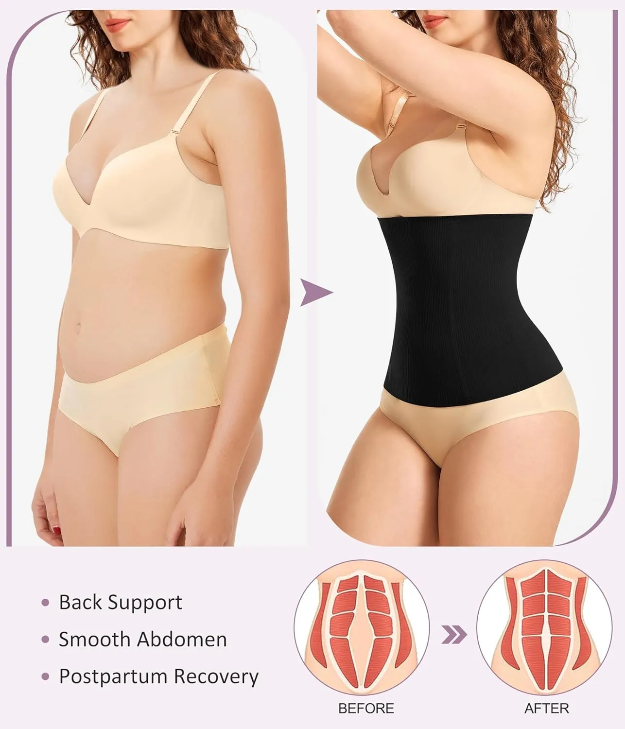 YERKOAD Waist Trainer for Women Corset Shapewear Tummy Control Faja Body Shaper Seamless Waist Cincher Postpartum Belly Band
