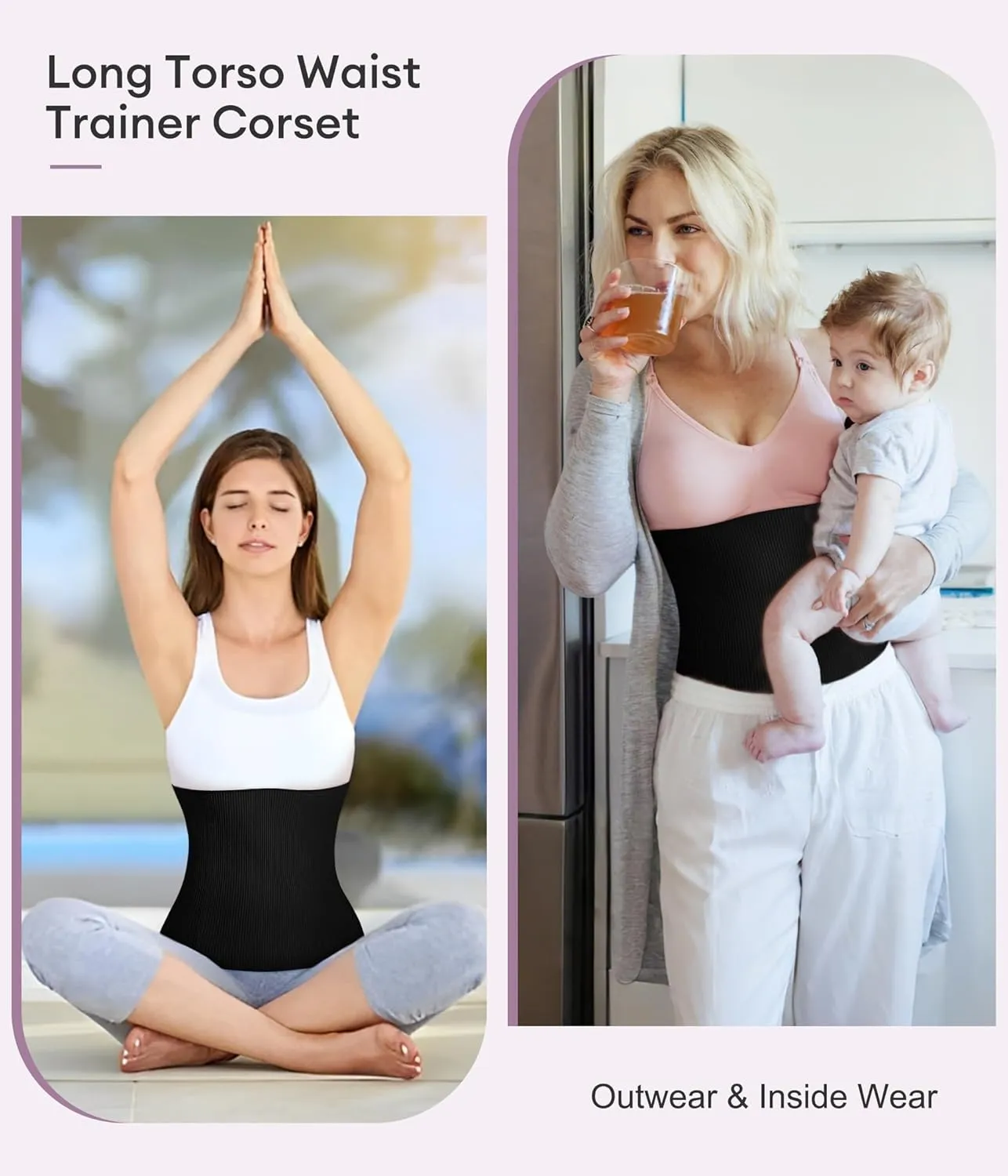 YERKOAD Waist Trainer for Women Corset Shapewear Tummy Control Faja Body Shaper Seamless Waist Cincher Postpartum Belly Band